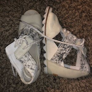 Sorrell white comfy wedges with laces